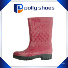Rojo portátil de goma impermeable lluvia zapatos